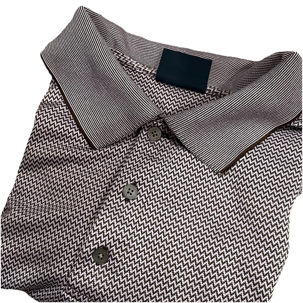 Cleveland Classics Men's Large Purple Polo With Grey Wavy Line Pattern Golf - Picture 1 of 6